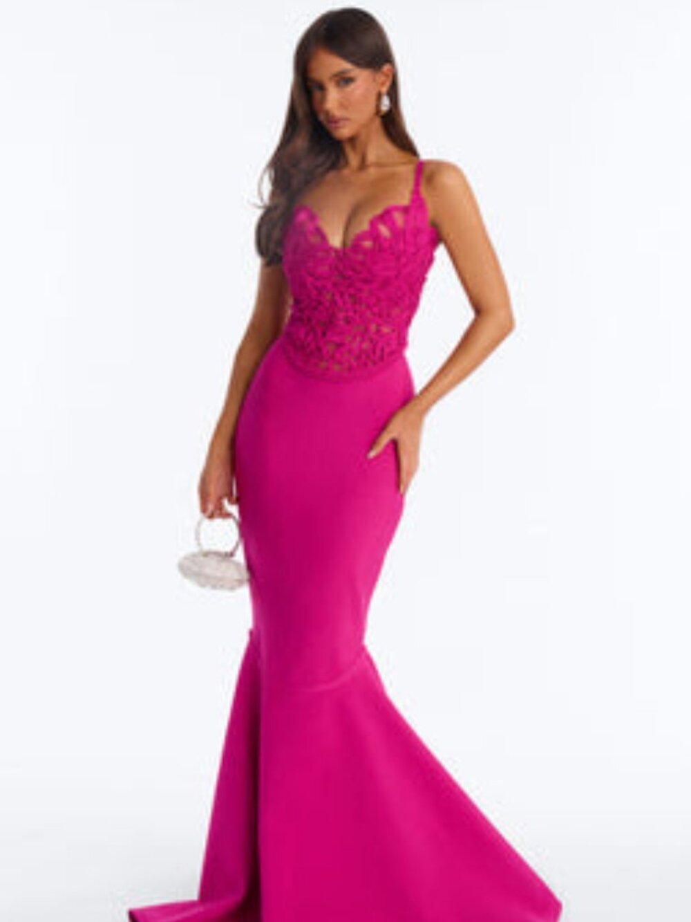 Fashionnova  Monique Bandage Mermaid Maxi Dress - Magenta